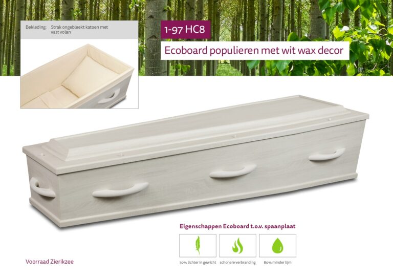 Uitvaartkist 1-97 HC8 Wit Wax