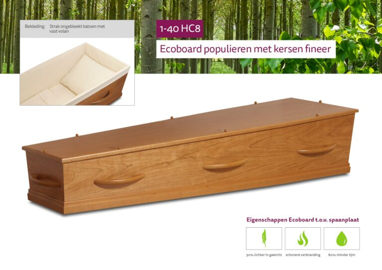 Uitvaartkist 1-40 HC8 Kersen Fineer
