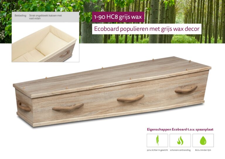 Uitvaartkist 1-90 HC8 Grijs Wax