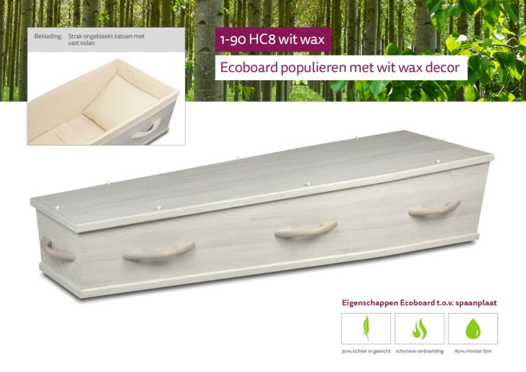 Uitvaartkist 1-90 HC8 Wit Wax