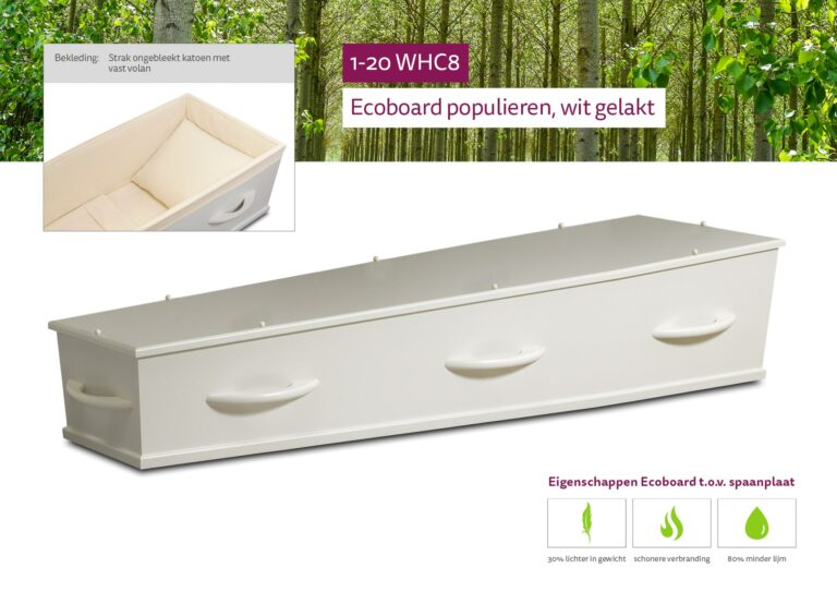 Uitvaartkist 1-20 WHC8 Wit Gelakt