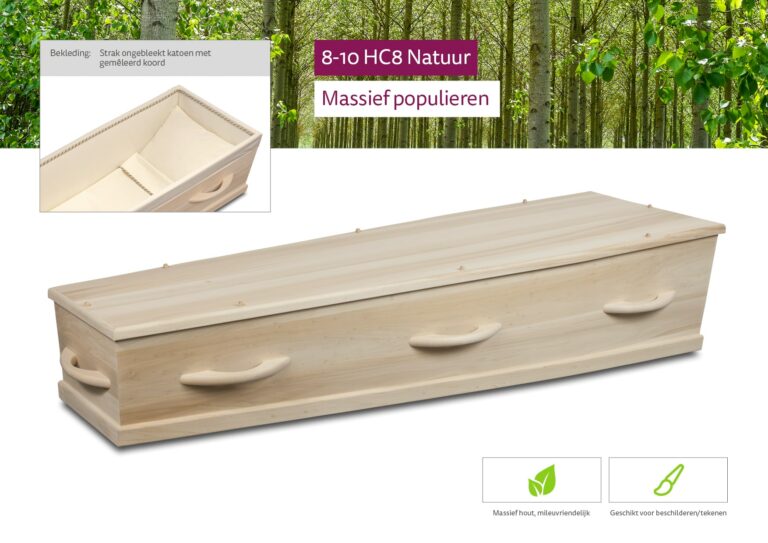 Uitvaartkist 8-10 HC8 Natuur Massief Populieren
